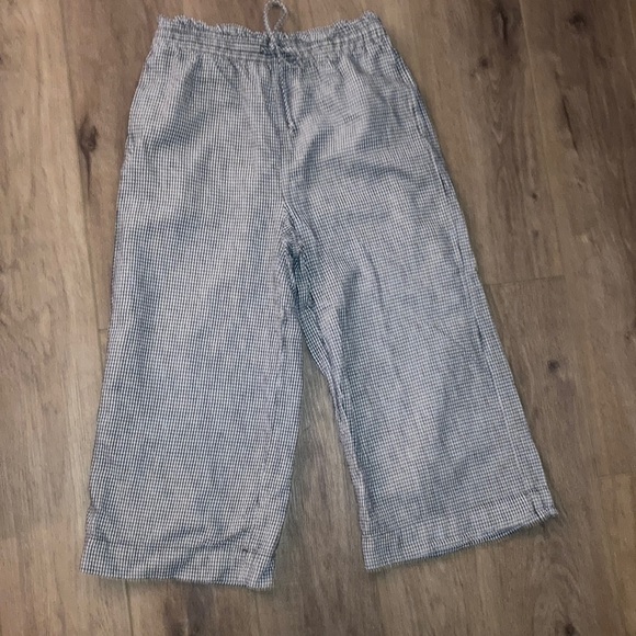 Madewell black and white checkered drawstring wide leg pants size M - Picture 3 of 7